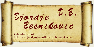 Đorđe Besniković vizit kartica